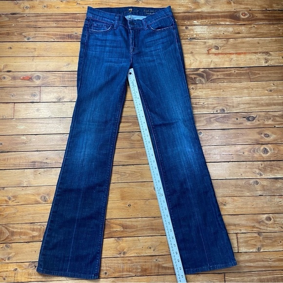 7 for all Mankind high waist bootcut jeans boot cut dark blue stretch denim 26 - Picture 6 of 12